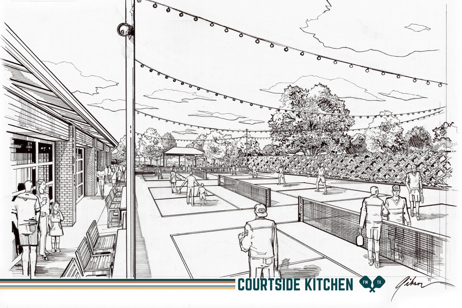 Courtside Kitchen, un nouveau concept d'alimentation et de pickleball, débutera l'été 2021 à Fort Worth