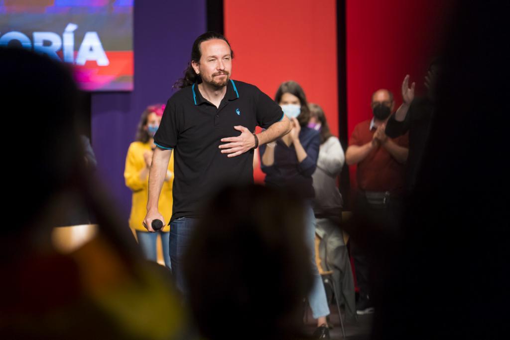 Pablo Iglesias, aujourd'hui au rallye d'Alcorc