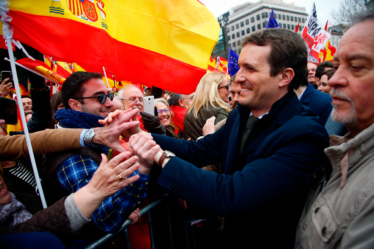 Pablo Casado, lors de la manifestation