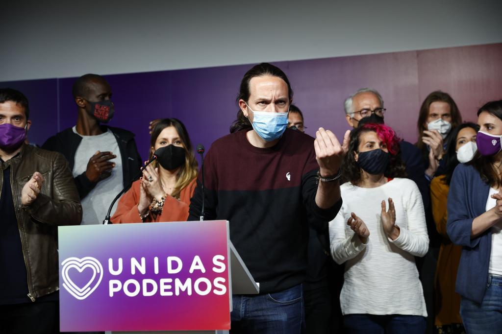 Pablo Iglesias, annonçant ses adieux au pol