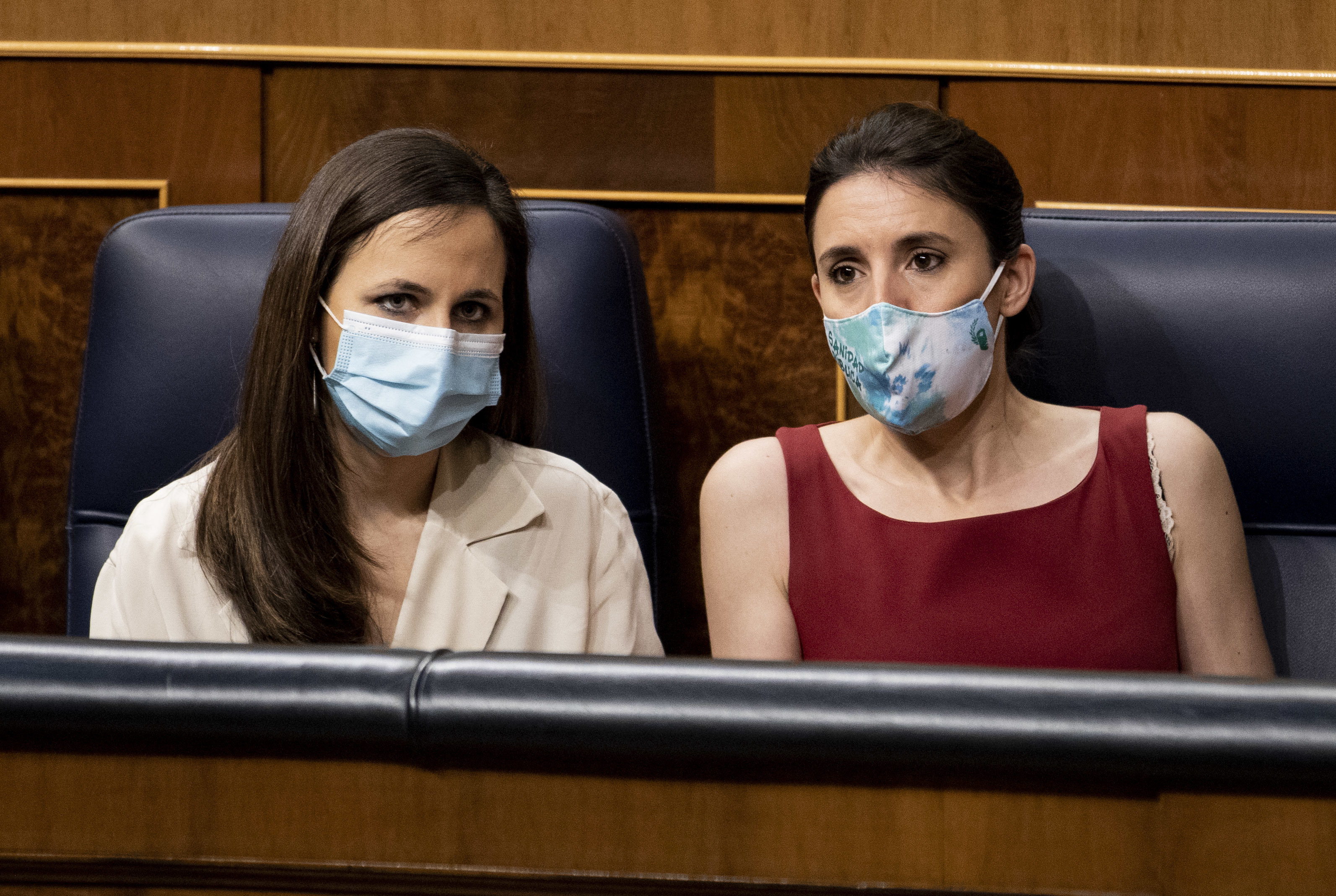 Ione Belarra et Irene Montero, cette semaine au Congrès.