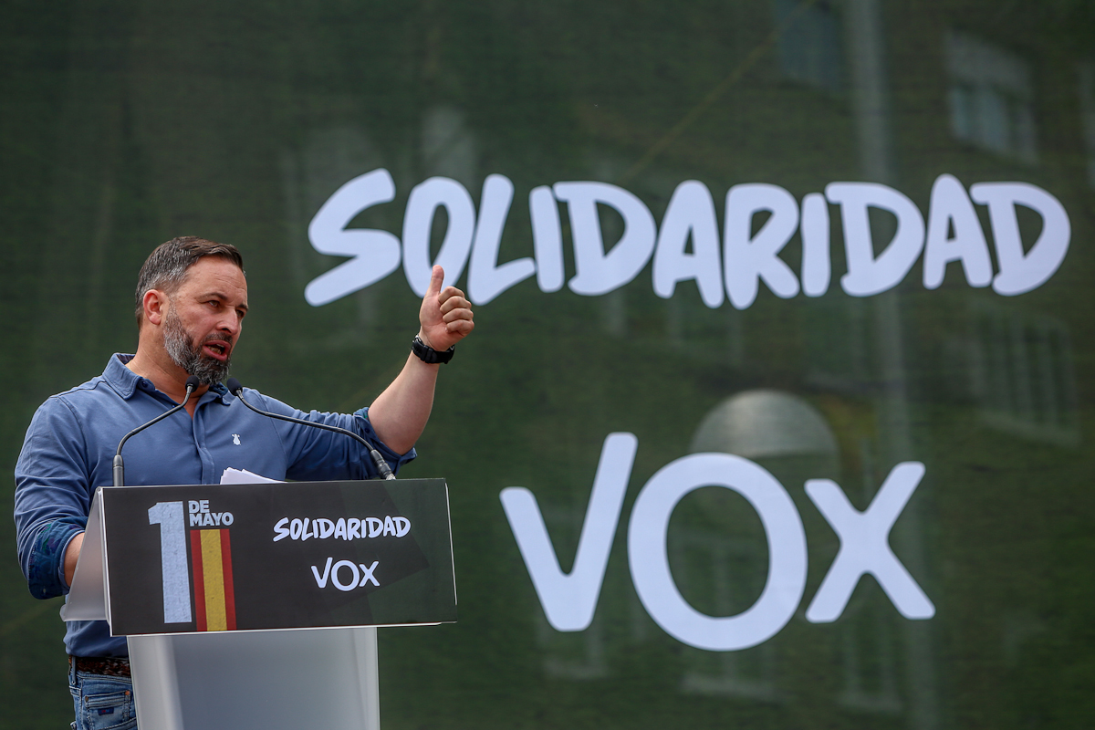 Santiago Abascal, lors de l'acte de l'union de solidarité.