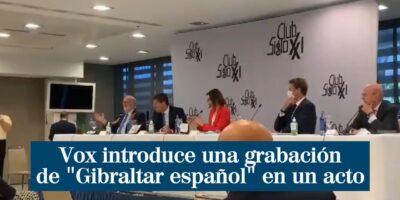 Vox présente un enregistrement de « Gibraltar espaol » lors d&rsquo;une conférence de Fabian Picardo à Madrid
