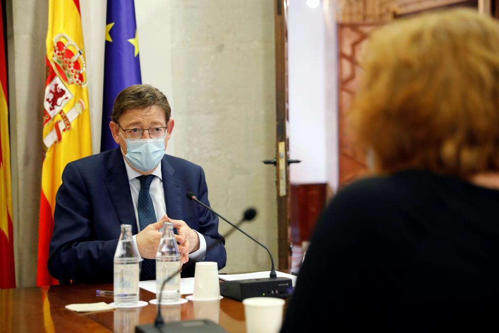 Le président de la Generalitat, Ximo Puig, lors d'une réunion