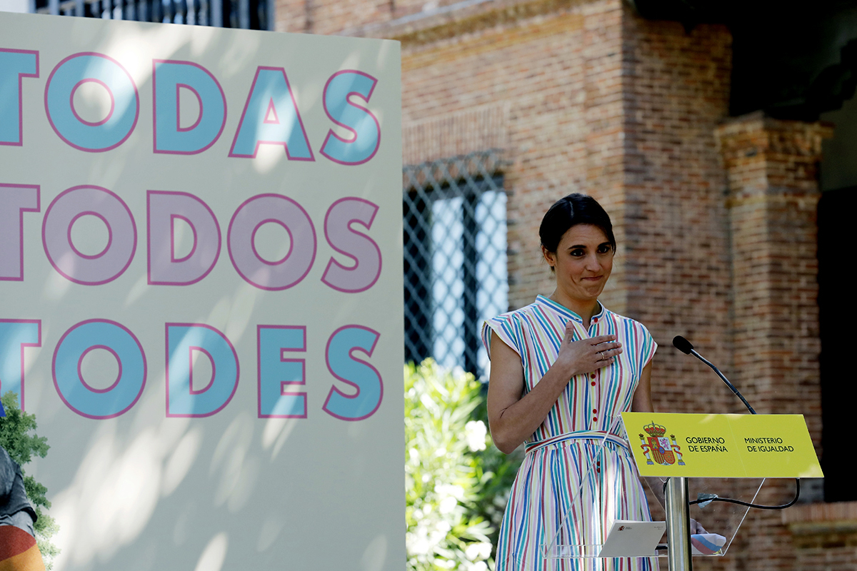 La ministre de l'Égalité, Irene Montero, lors de la célébration