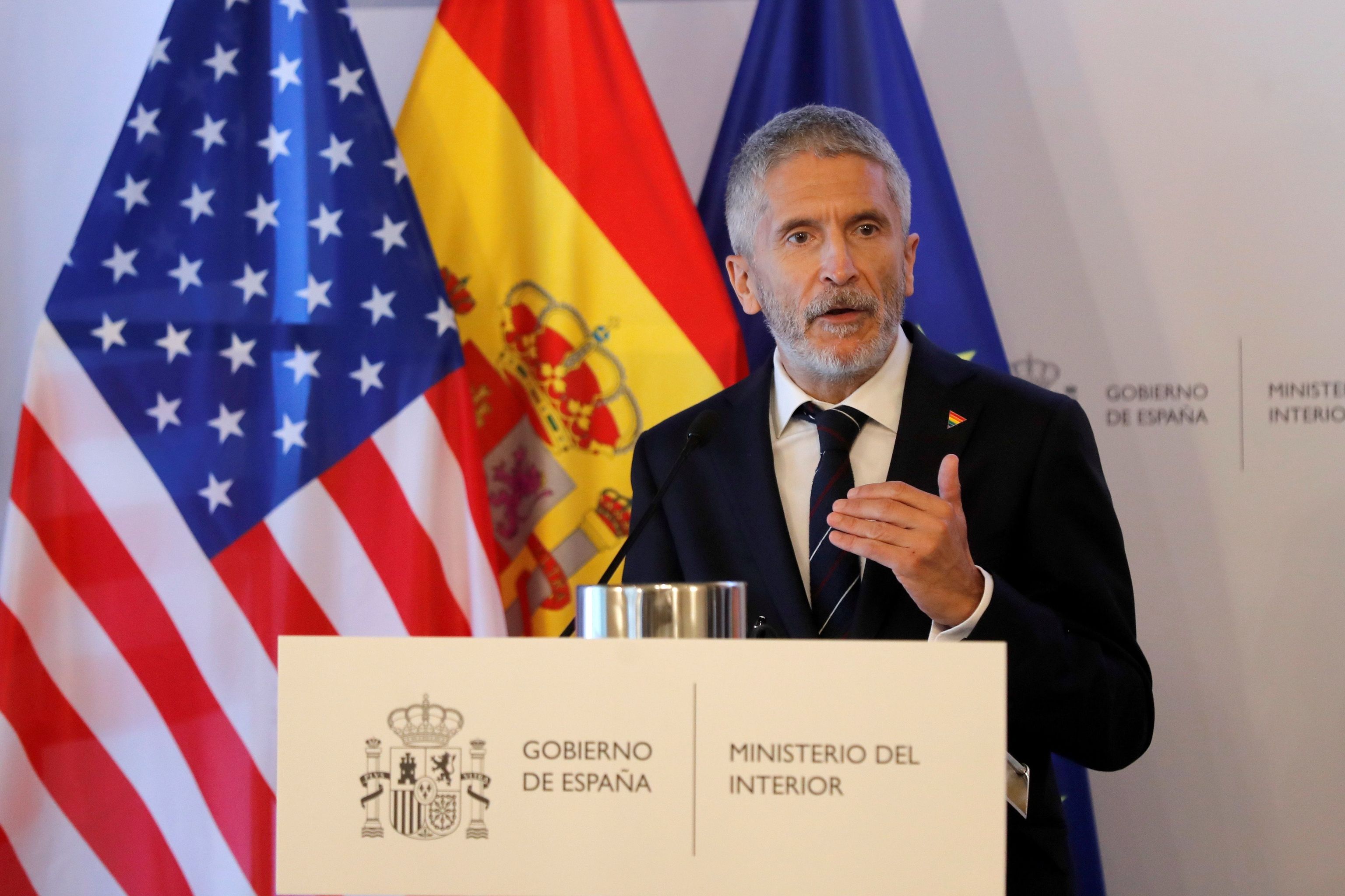 Le ministre de l'intérieur, Fernando Grande-Marlaska, lors d'une cérémonie tenue ce mi