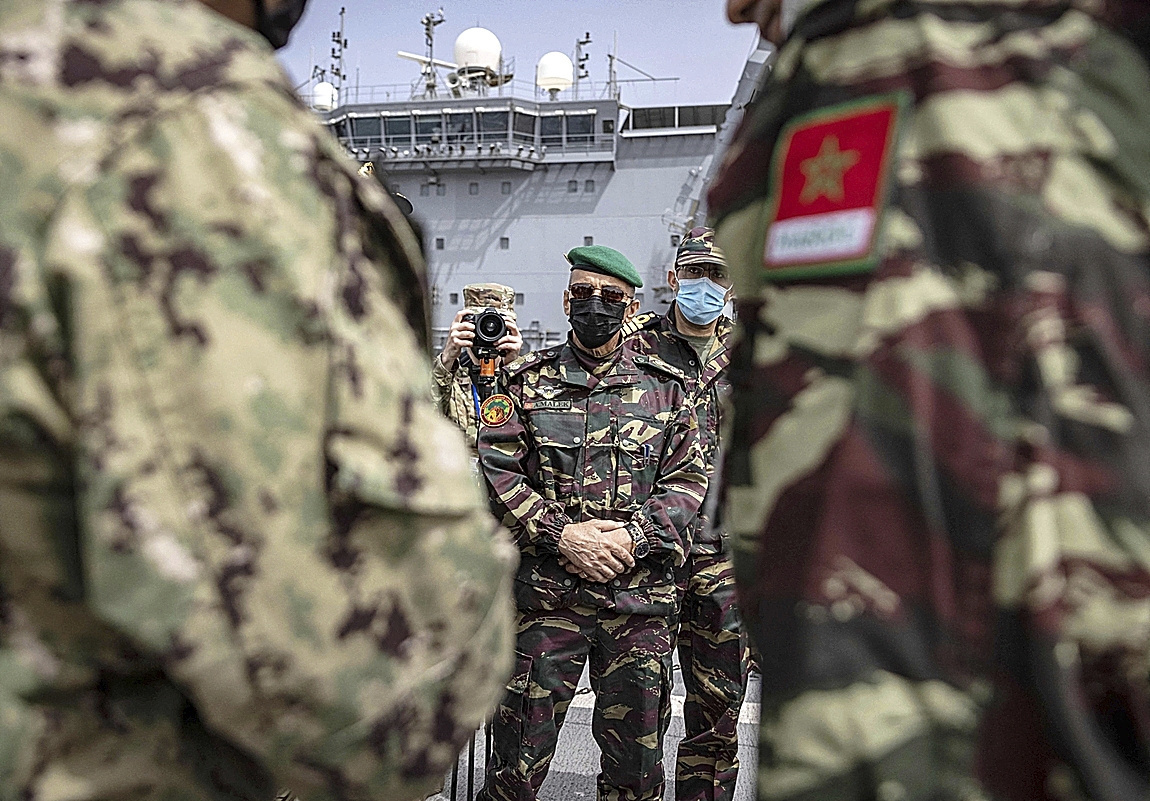 Commandants marocains et américains dans les exercices 