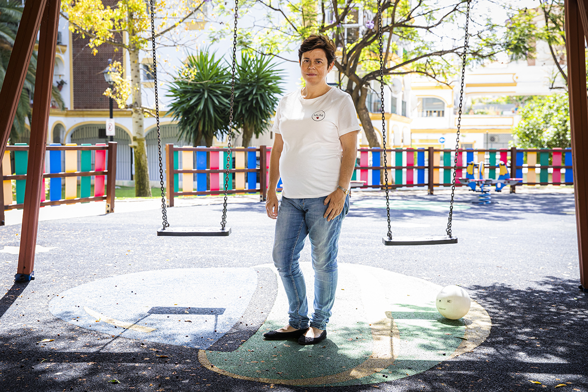 Cristina Quintana dans un parc près de la maison familiale à Fuengirola.