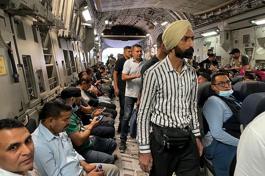 Citoyens indiens à bord d'un avi