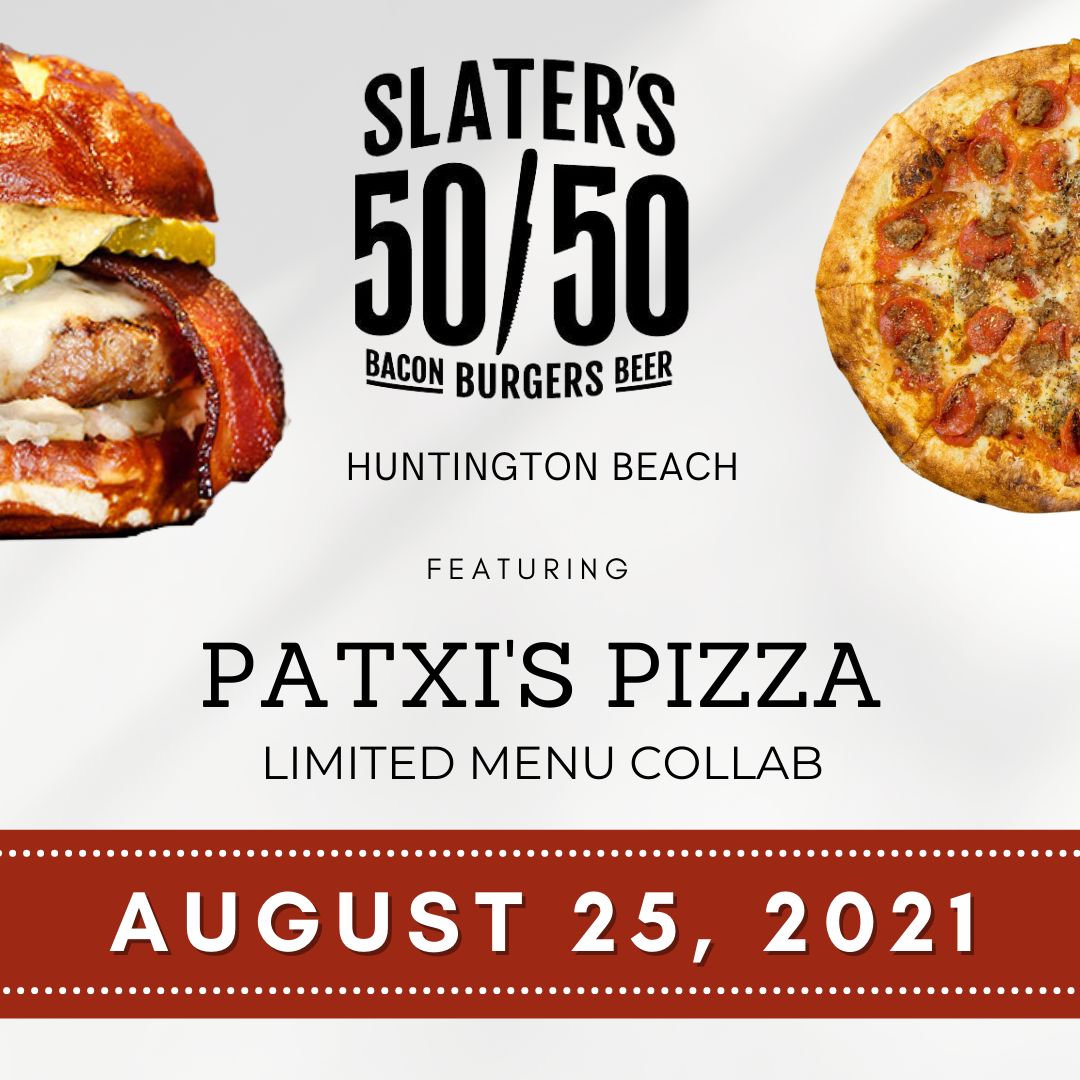 Slater's 50/50 Huntington Beach annonce une collaboration à menu limité avec Patxi's Pizza Slater's 50/50 Huntington Beach annonce une collaboration à menu limité avec Patxi's Pizza