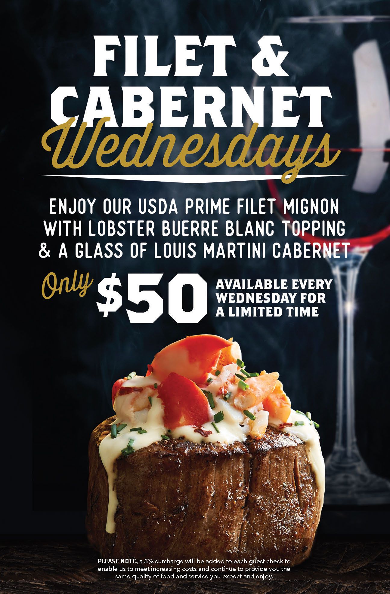 Claim Jumper Steakhouse & Bar lance de nouveaux mercredis filets et cabernets Claim Jumper Steakhouse & Bar lance de nouveaux mercredis filets et cabernets