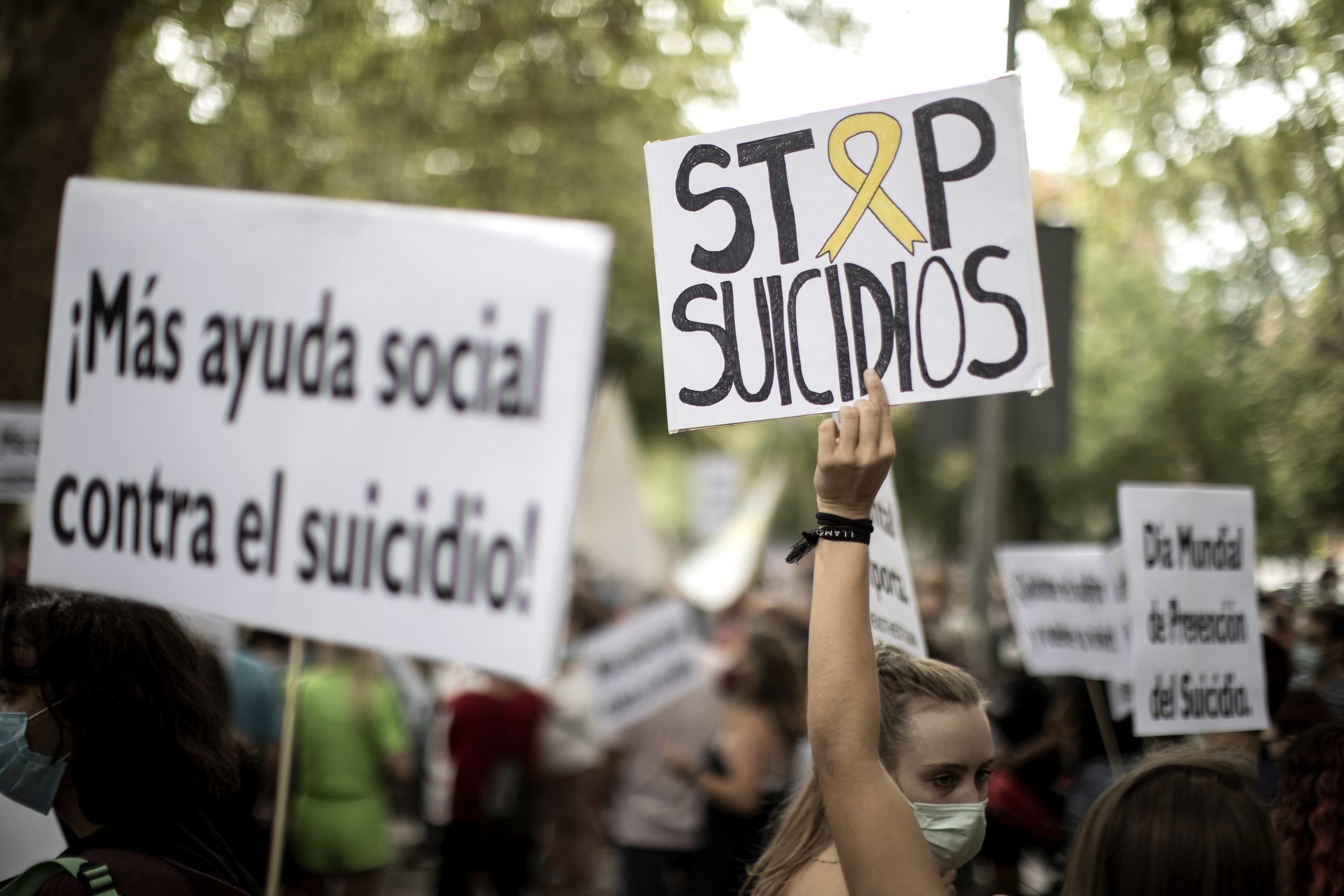 Manifestation à Madrid pour demander plus de moyens contre le suicide.