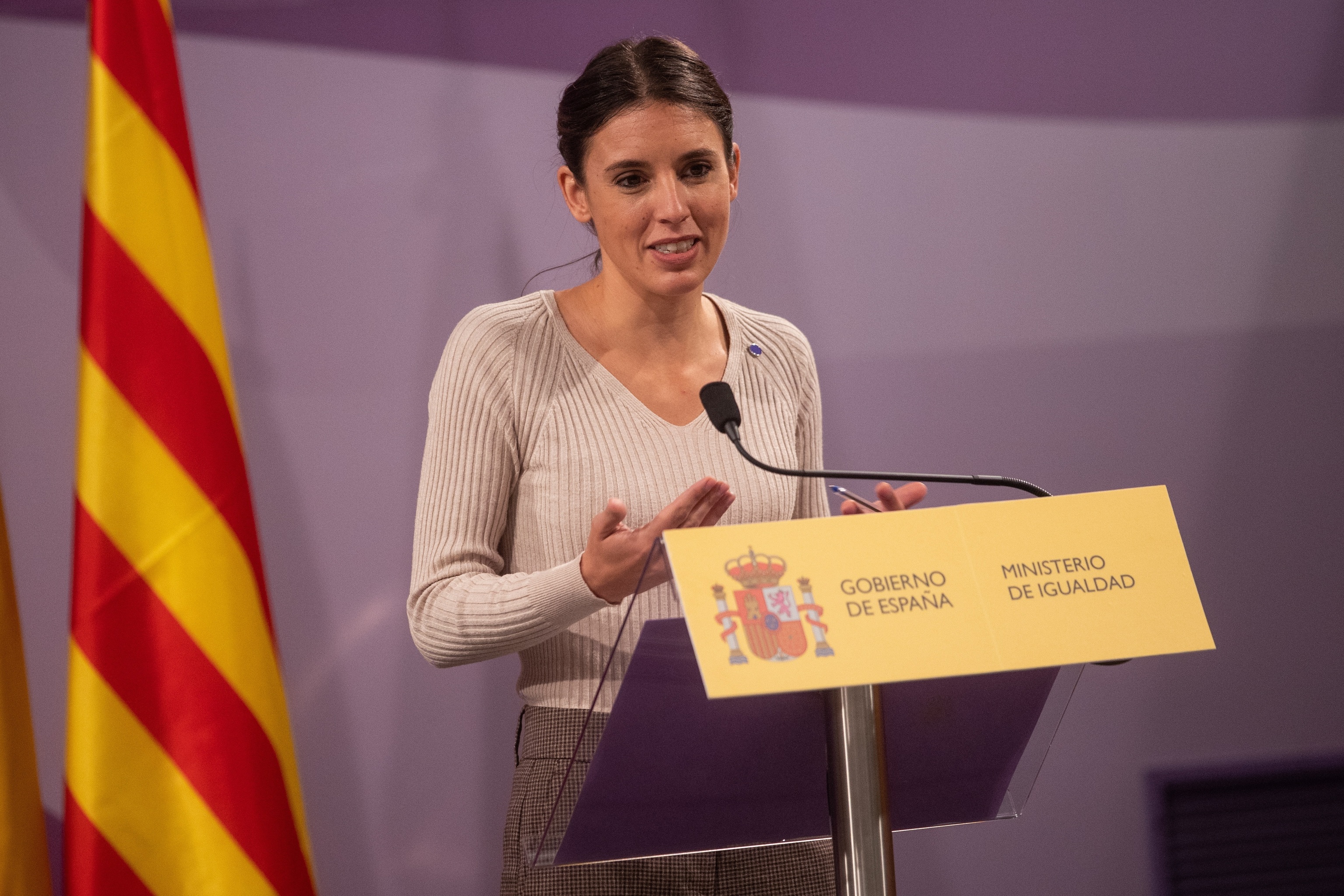 La ministre de l'Égalité, Irene Montero, dans un acte.