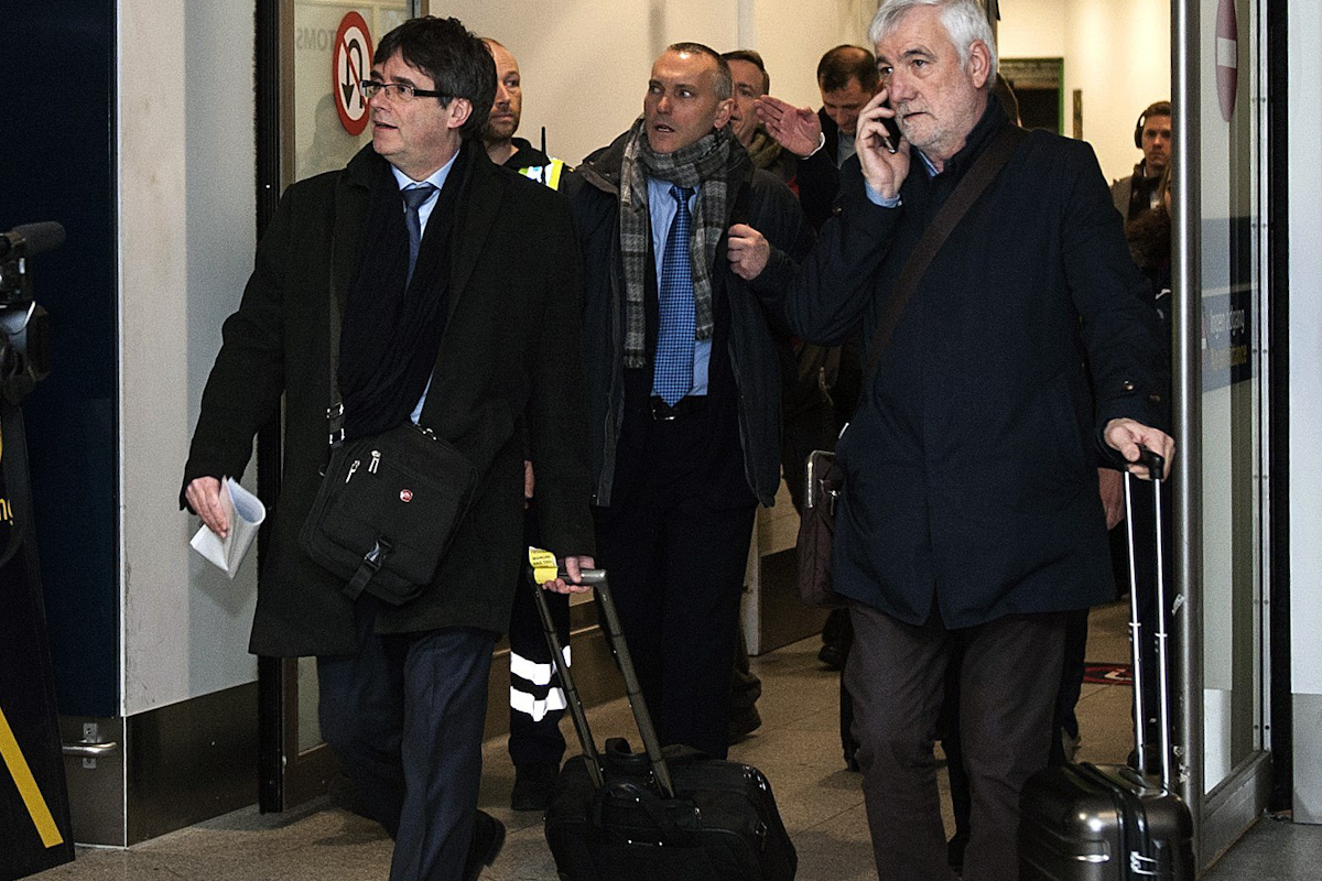 Puigdemont à son arrivée à Copenhague en 2018.