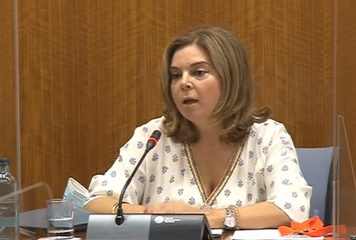 Carmen Ibanco, épouse de Juan Espadas, ce vendredi au Parlement andalou.