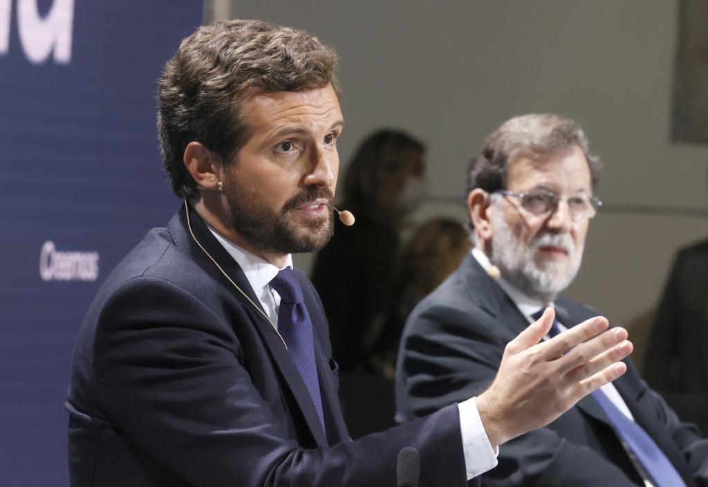 Pablo Casado et Mariano Rajoy, ce lundi à la Convention