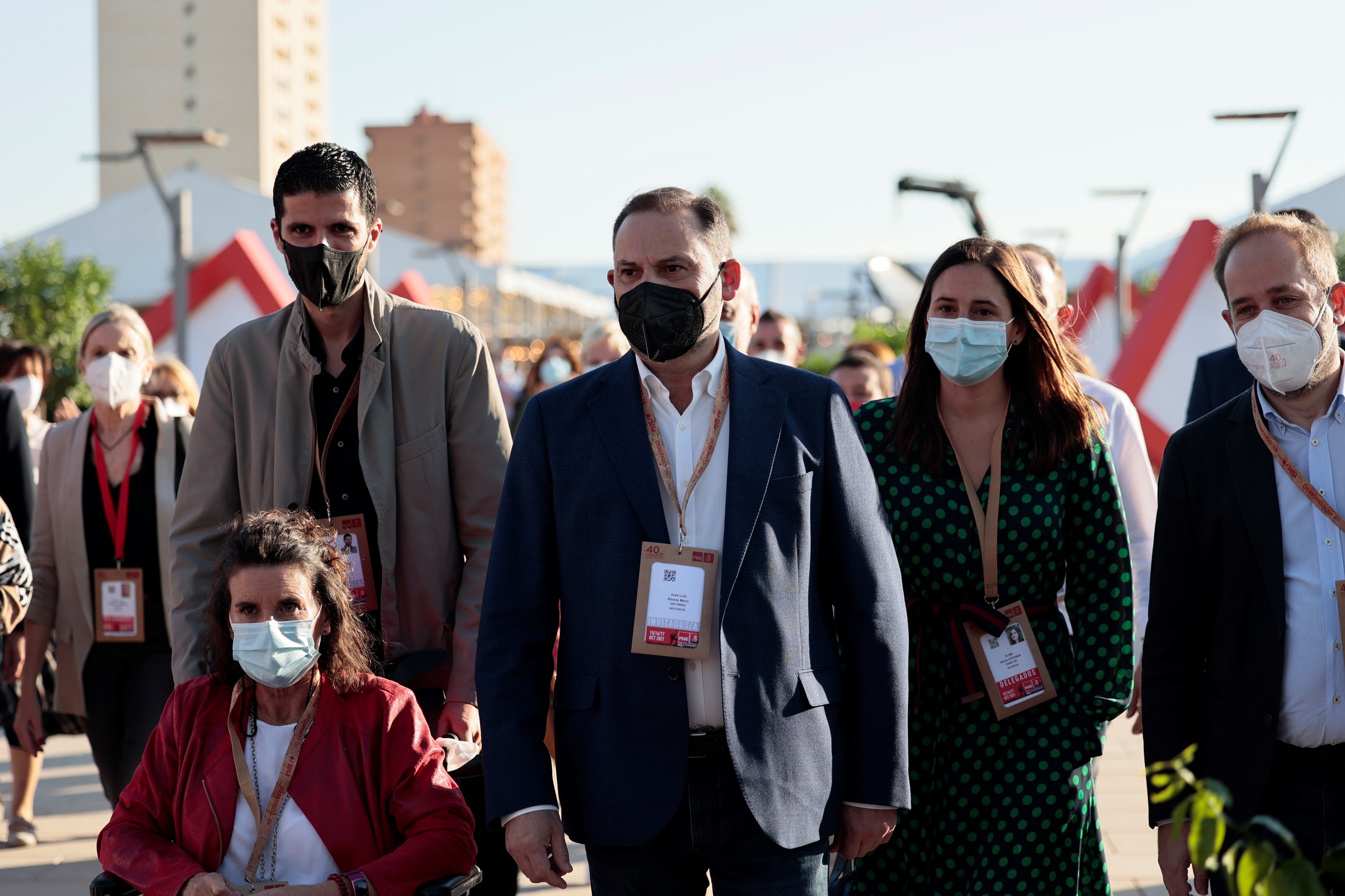 L'ancien ministre des Transports, José Luis Ábalos, à son arrivée au Congrès fédéral du PSOE.