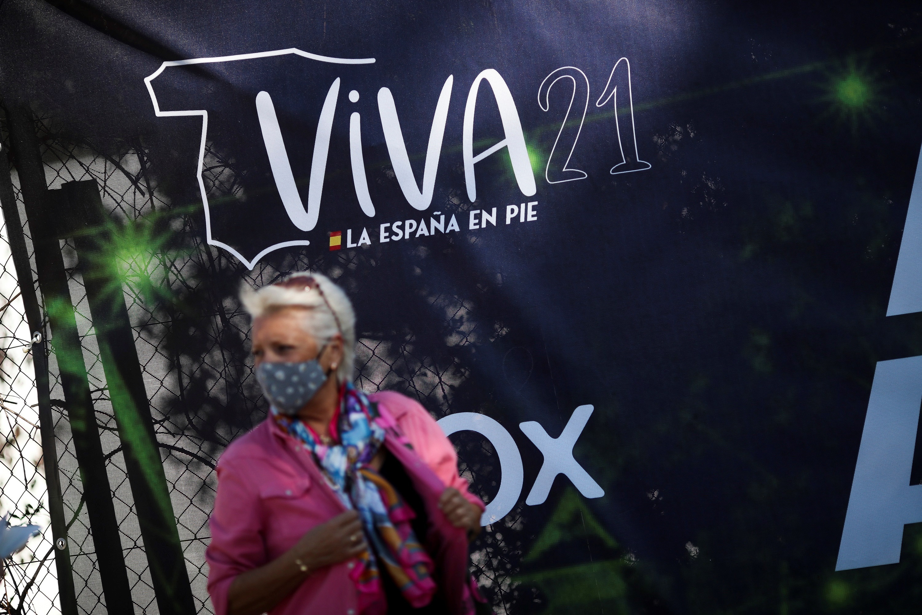 Accès à la salle Ifema de Madrid où Vox célèbre "Viva 21. La Espa