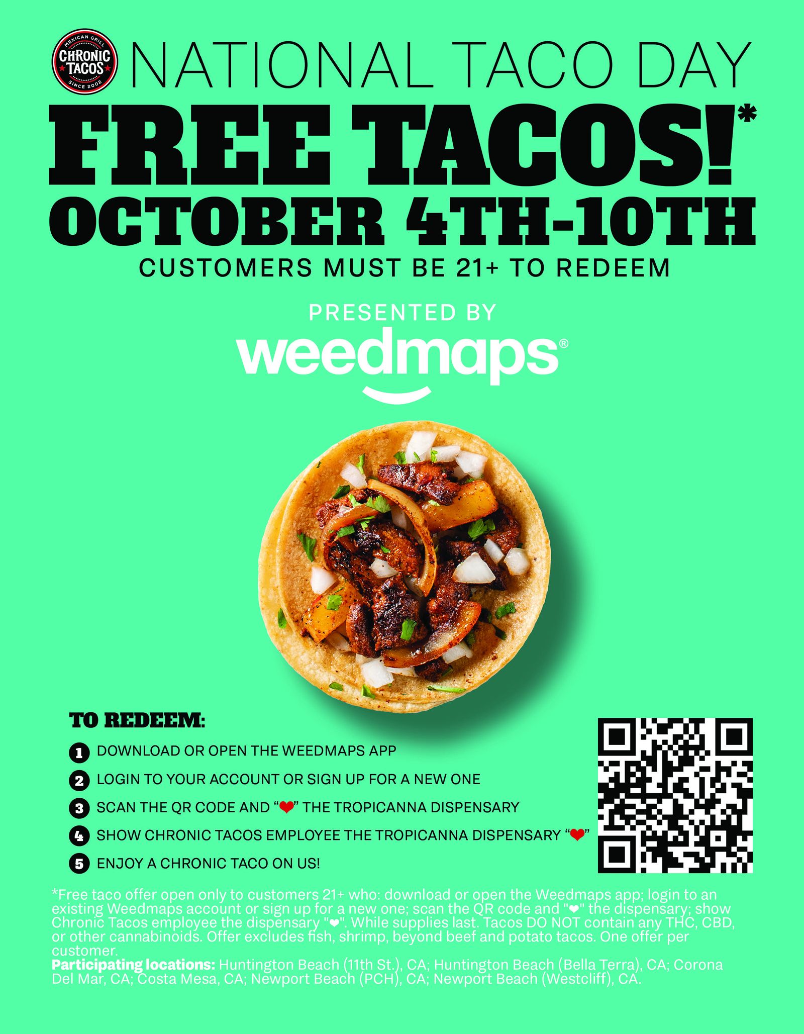 Chronic Tacos s'associe à Weedmaps pour la célébration de la Journée nationale des tacos Chronic Tacos s'associe à Weedmaps pour la célébration de la Journée nationale des tacos