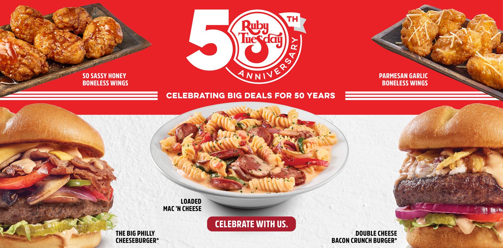 Ruby Tuesday célèbre son 50e anniversaire avec de nouvelles saveurs Ruby Tuesday célèbre son 50e anniversaire avec de nouvelles saveurs