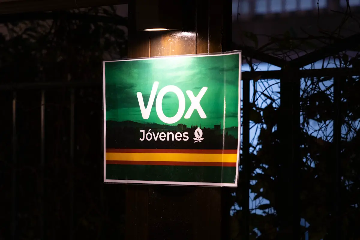Affiche Vox, au siège du parti.
