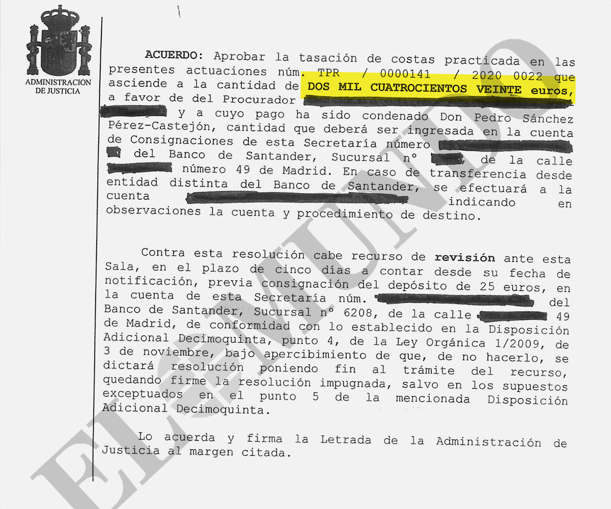 L'arrêt de la Cour suprême ordonnant le paiement des dépens.