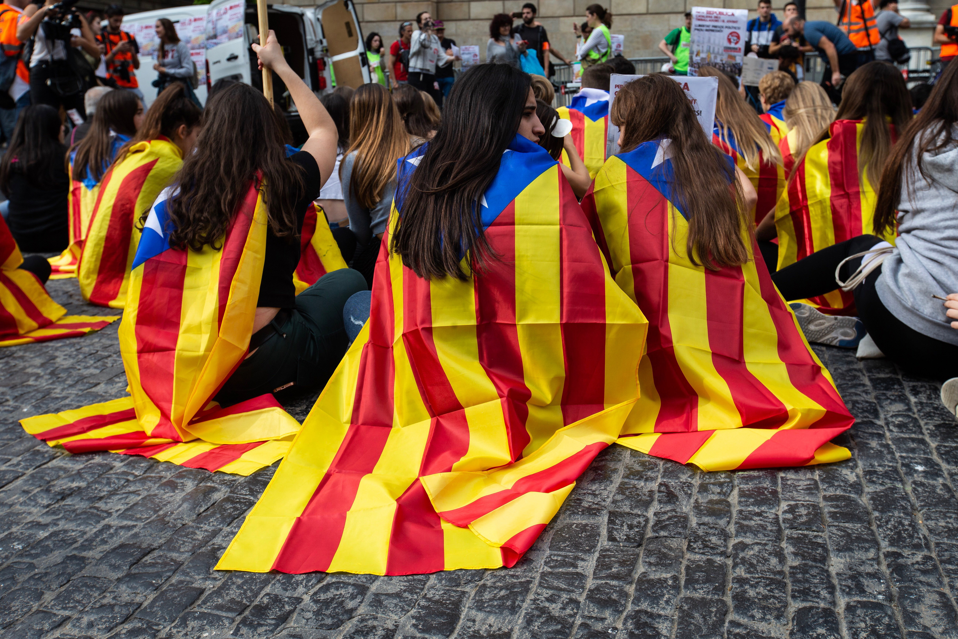 Manifestation de lycéens et lycéens contre la peine de 1-O, en 2019.