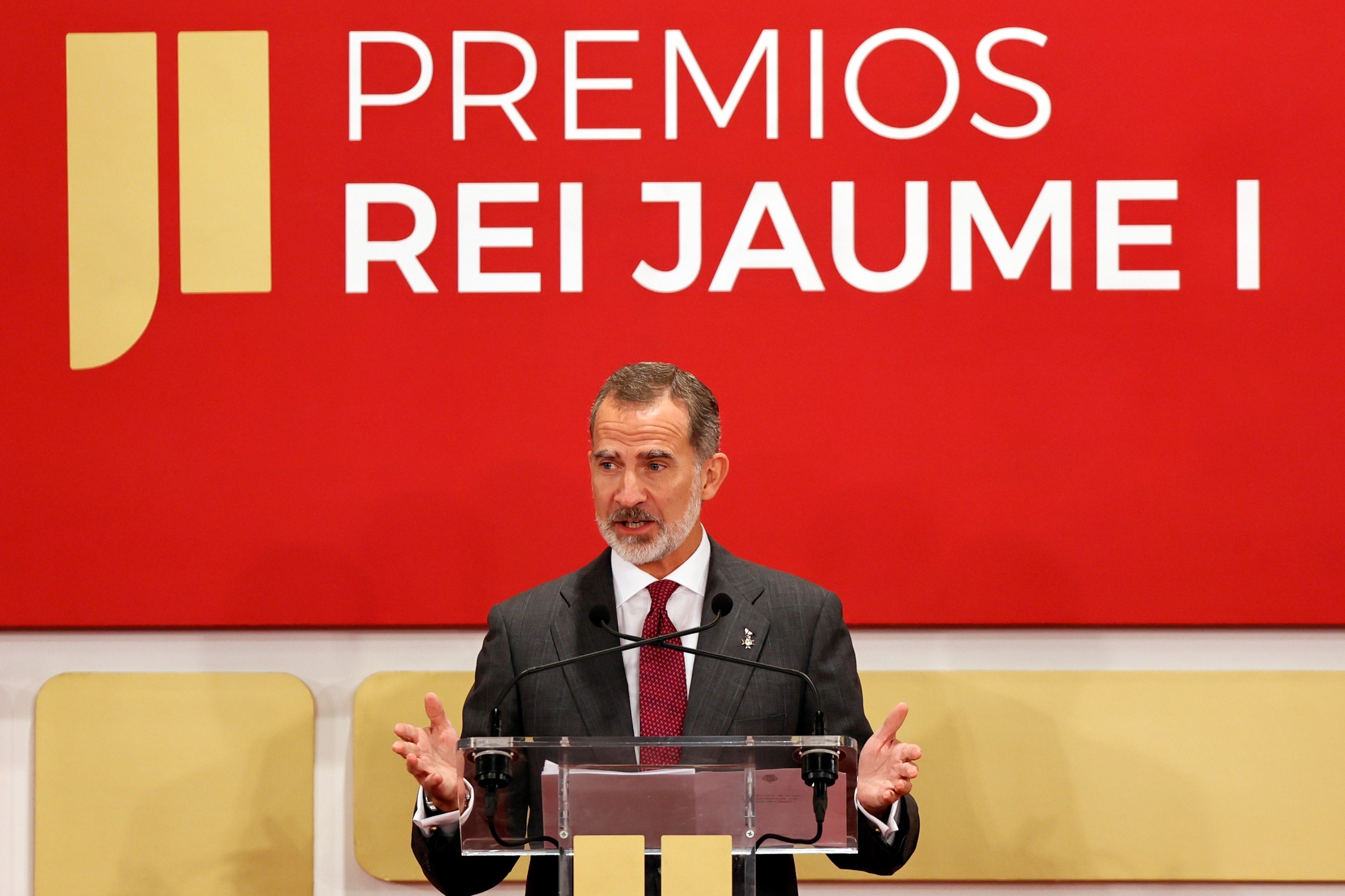 Felipe VI, lors de son discours lors de la remise des prix Rei Jaume I.