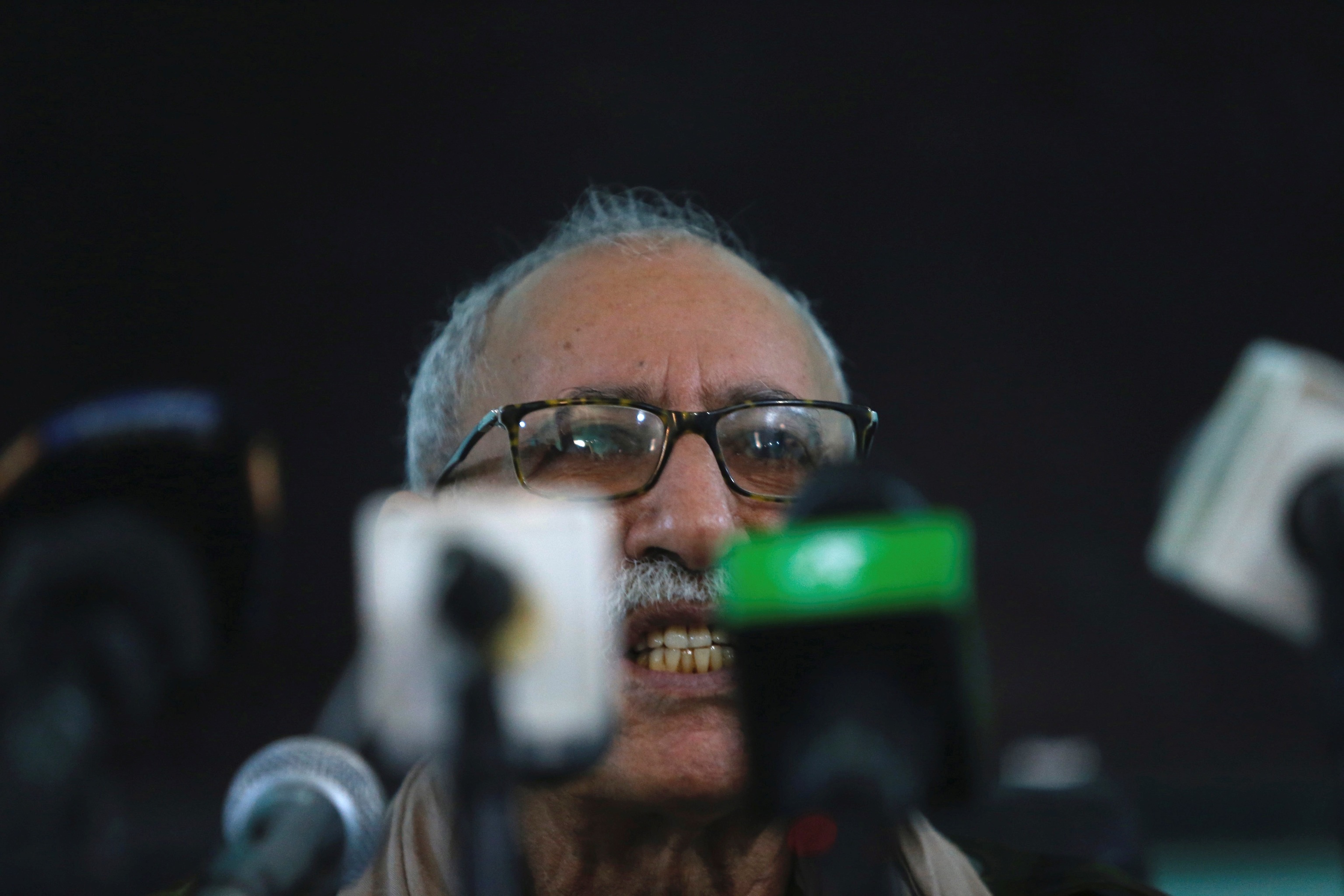 Brahim Ghali, lors d'une conférence de presse à Tindouf (Algérie), en octobre dernier.