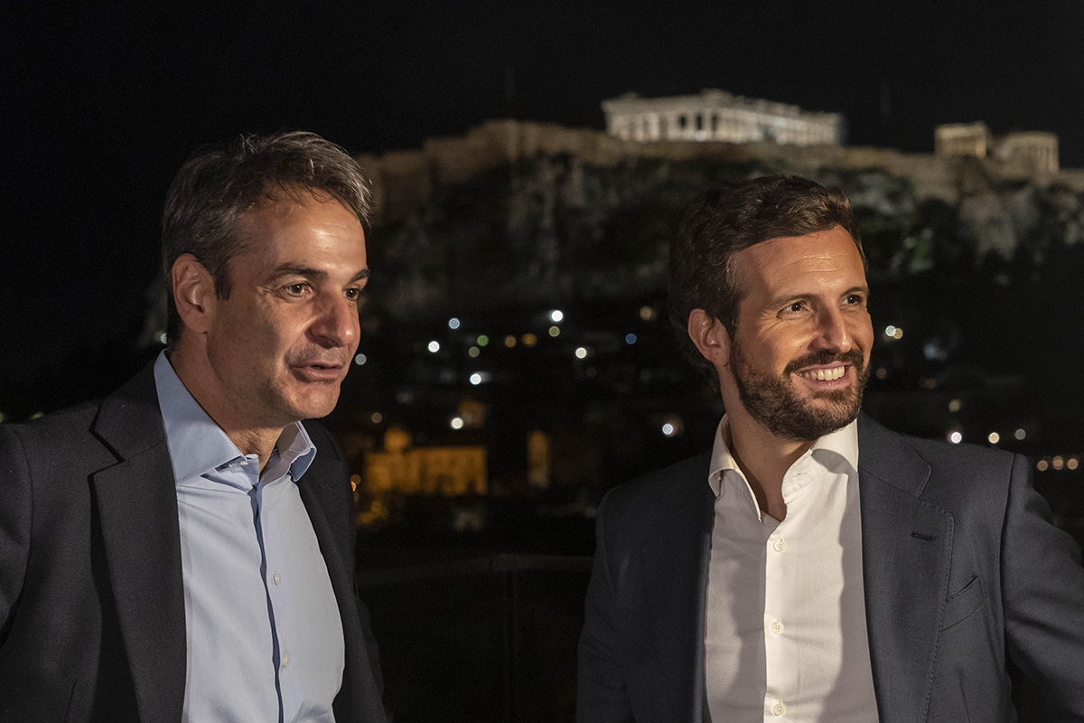 Pablo Casado et le Premier ministre grec, Kyriakos Mitsotakis.