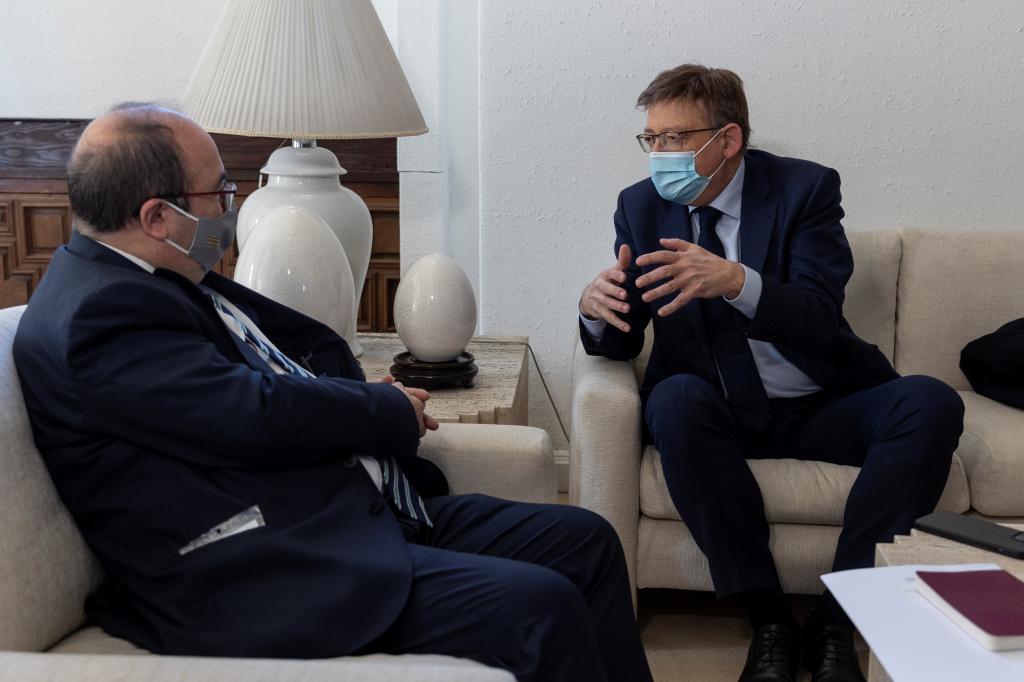 Le ministre de la Culture, Miquel Iceta, et le président de la Generalitat, Ximo Puig.