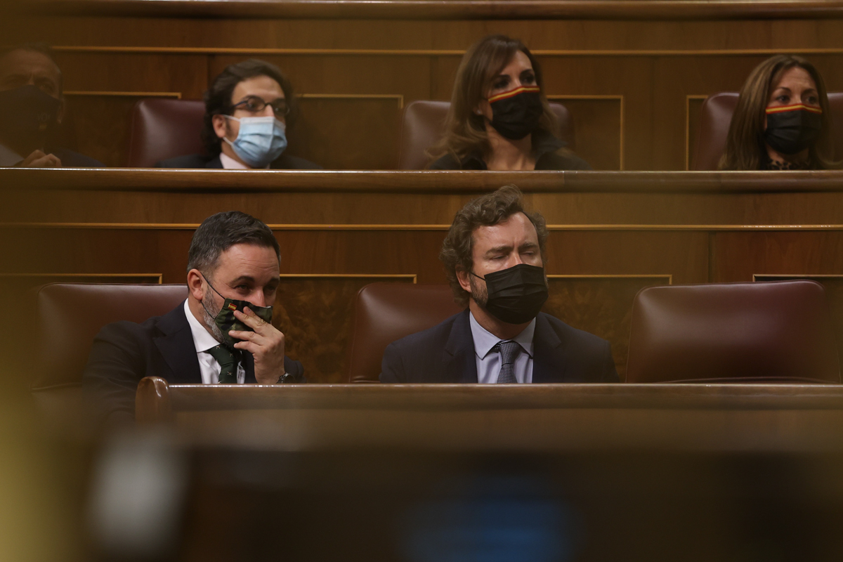 Santiago Abascal (à gauche), ce mardi, au Congrès.