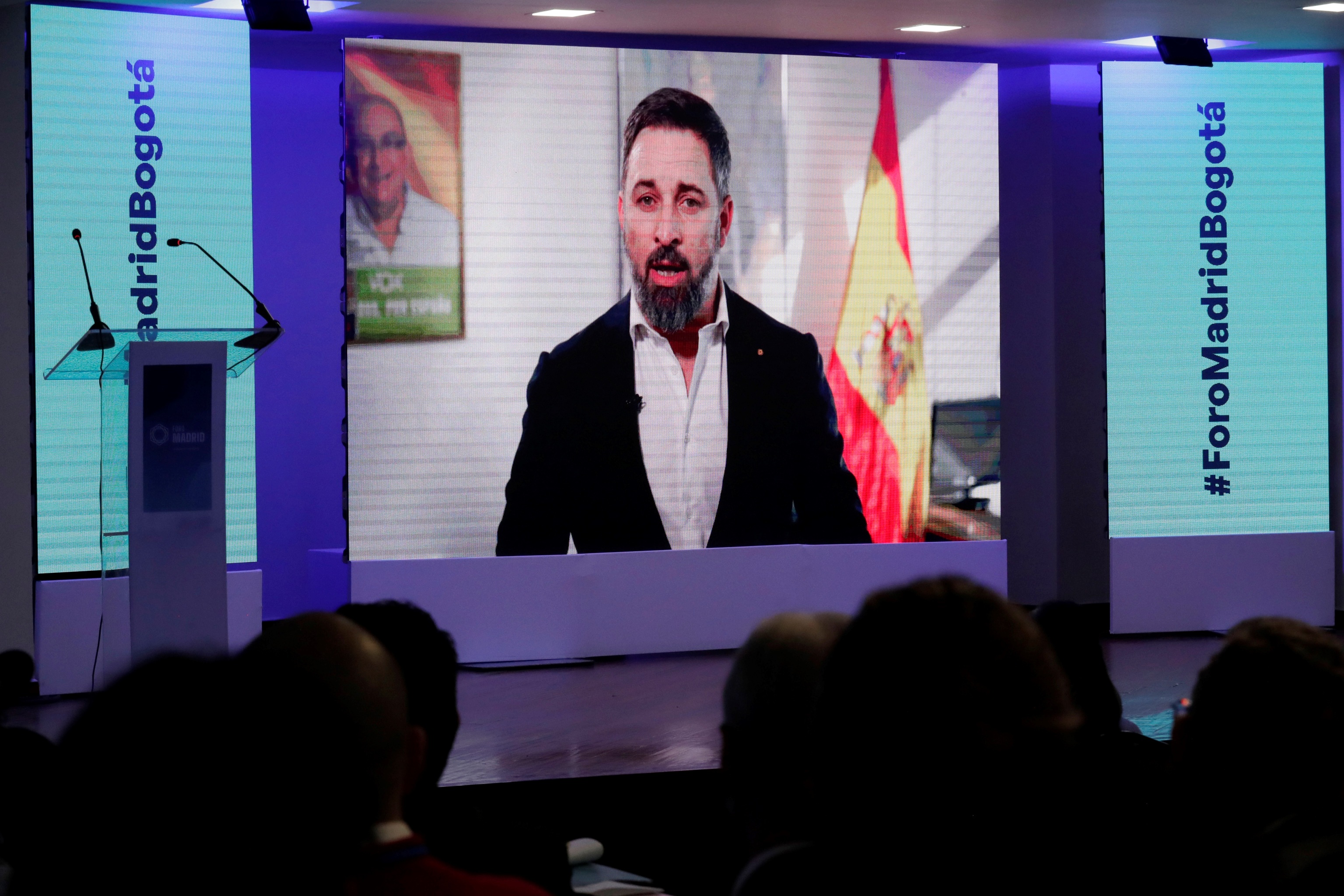 Santiago Abascal, dans un forum, ce vendredi à Bogotá