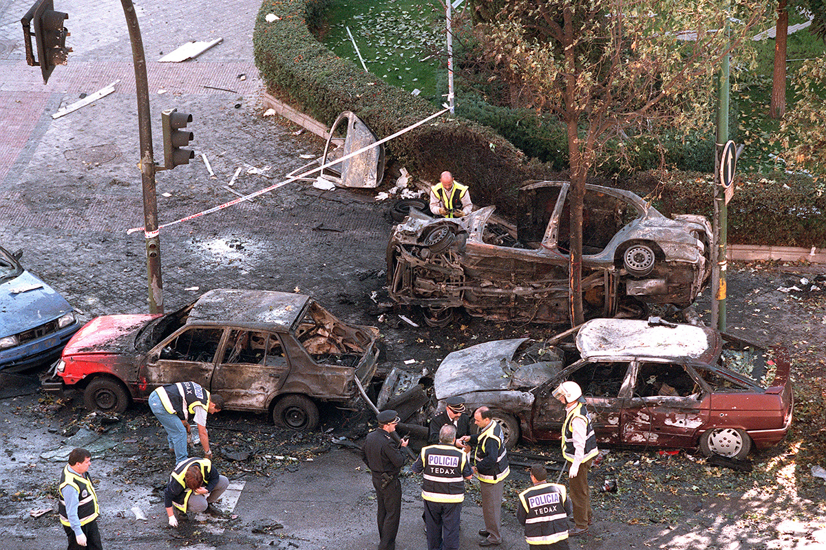 Attaque de l'ETA avec une voiture piégée en octobre 2000 au cours de laquelle le juge Jos a été assassiné.