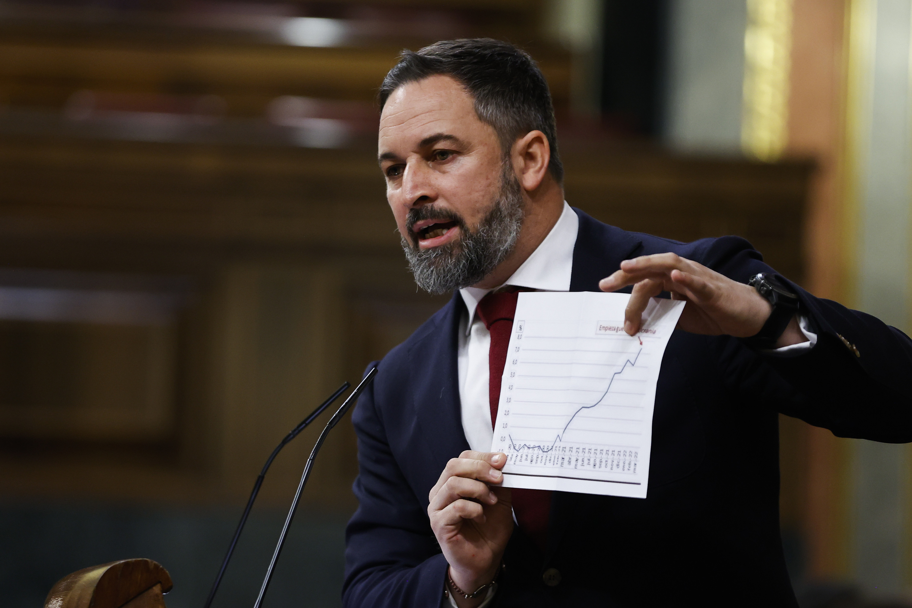 Santiago Abascal, de la tribune des conférenciers.
