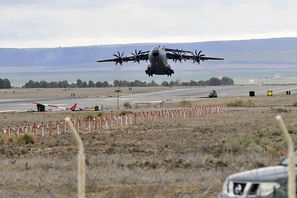 Un A-400M décolle d'Albacete, ce vendredi, à destination de l'Ukraine.