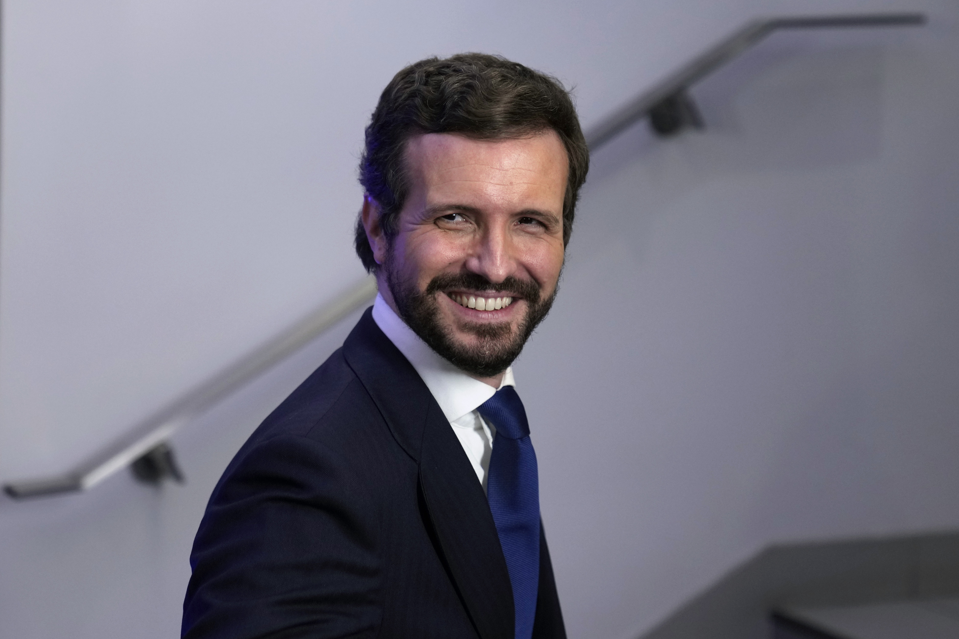 Pablo Casado, à son arrivée à la réunion