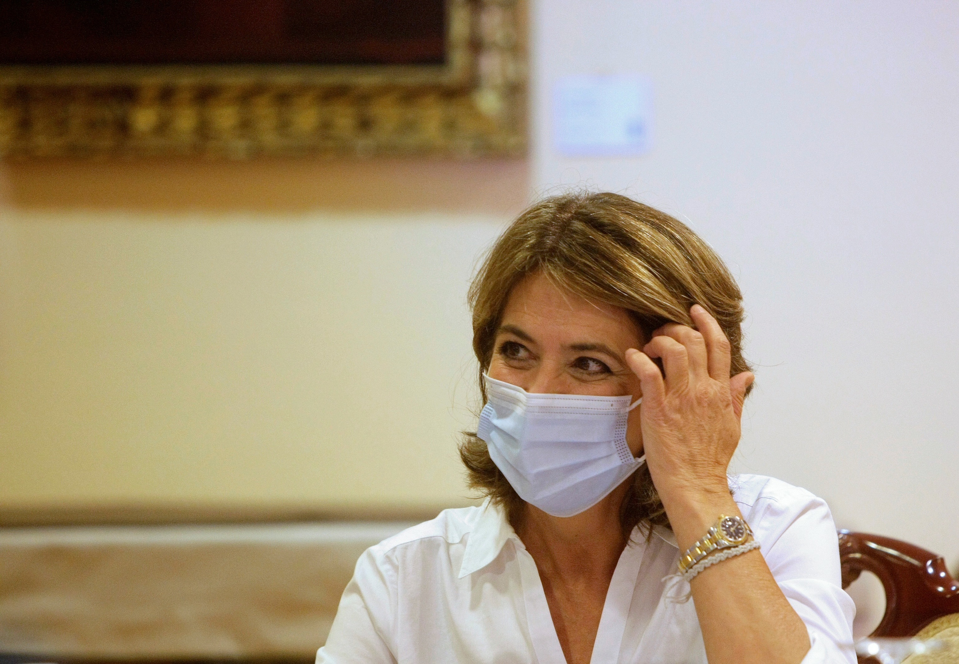 Dolores Delgado, procureure générale de l'État, lors d'une cérémonie à A Coru
