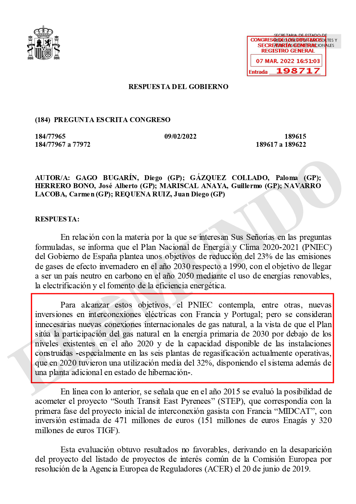 Réponse du ministère du Transport