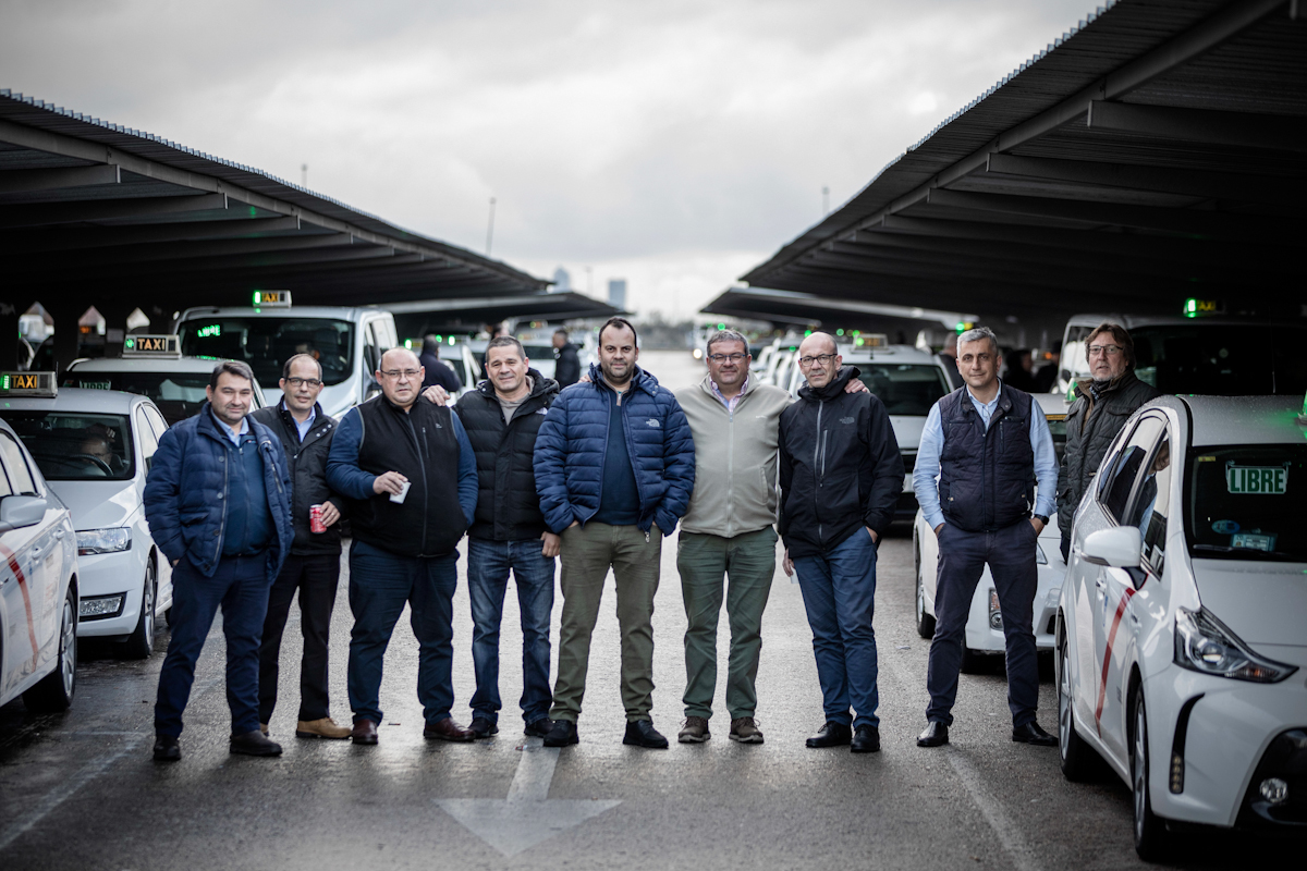 Chauffeurs de taxi madrilènes qui voyagent