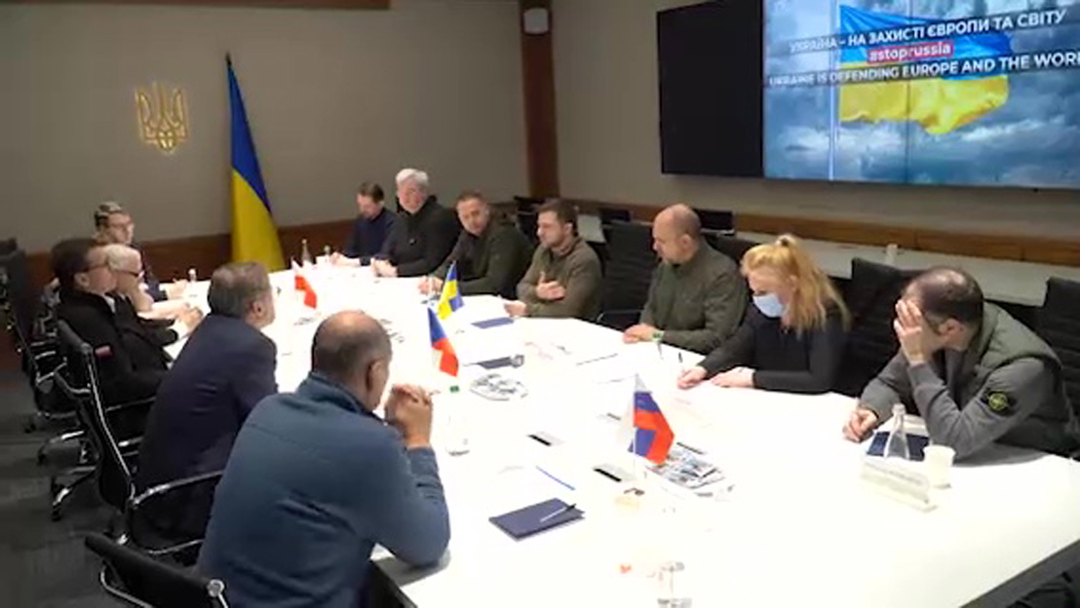 Zelenski, rencontre avec les Premiers ministres de Pologne, Slovénie et Rép.