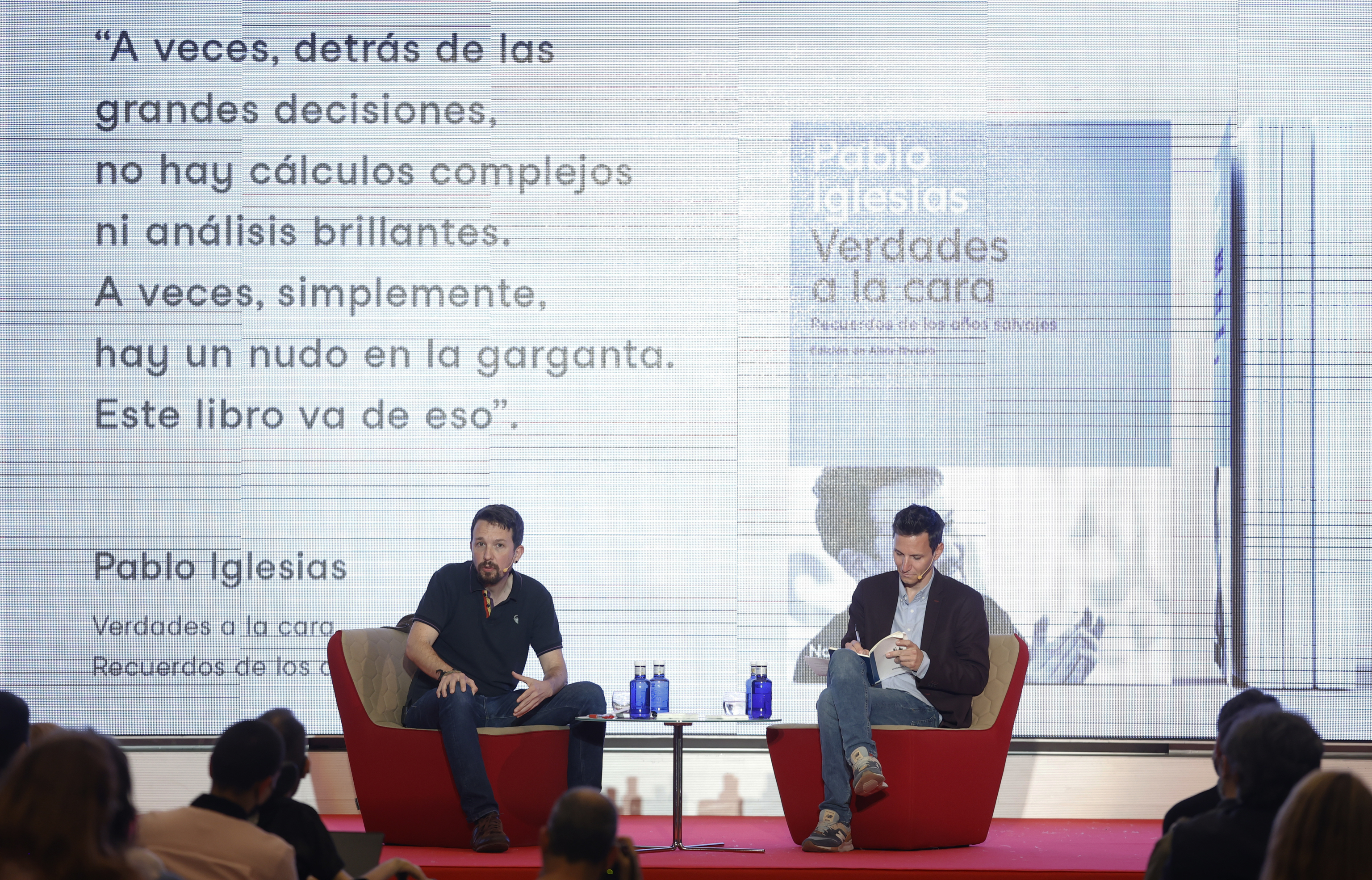 Pablo Iglesias et Aitor Riveiro, ce mardi.