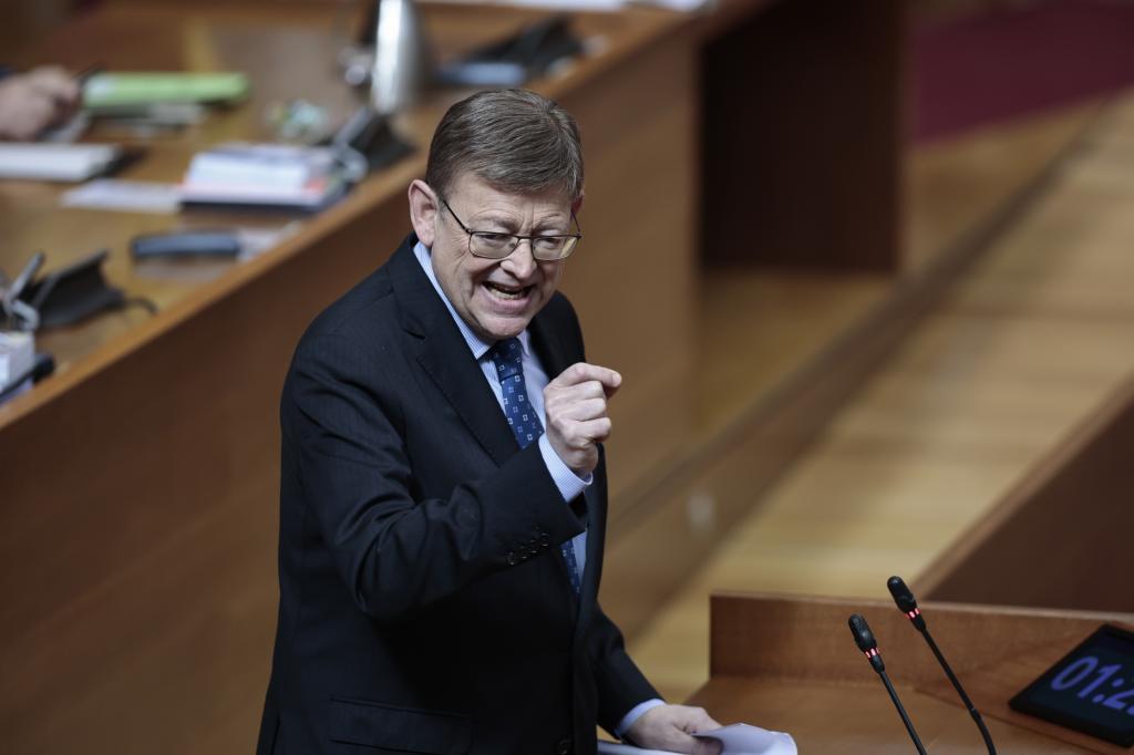 Le président valencien, Ximo Puig, ce jeudi aux Cortes.