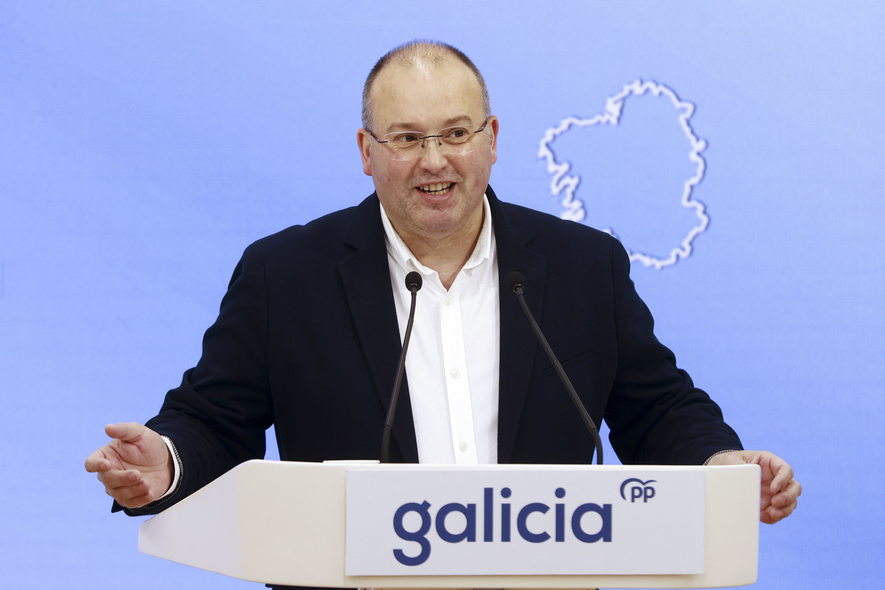 Miguel Tellado, lors d'une conférence de presse.