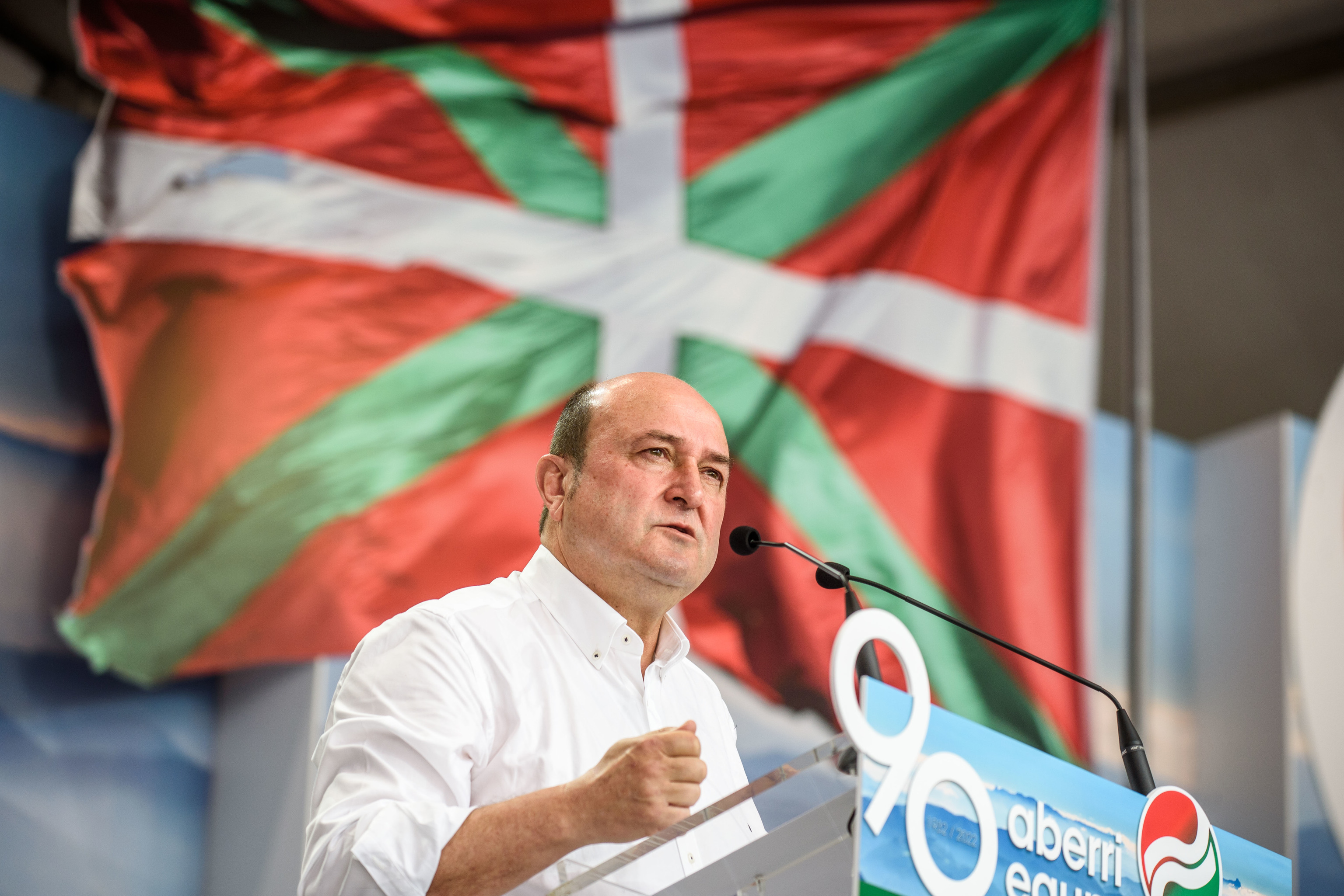 Le président du PNV Andoni Ortuzar lors de son discours