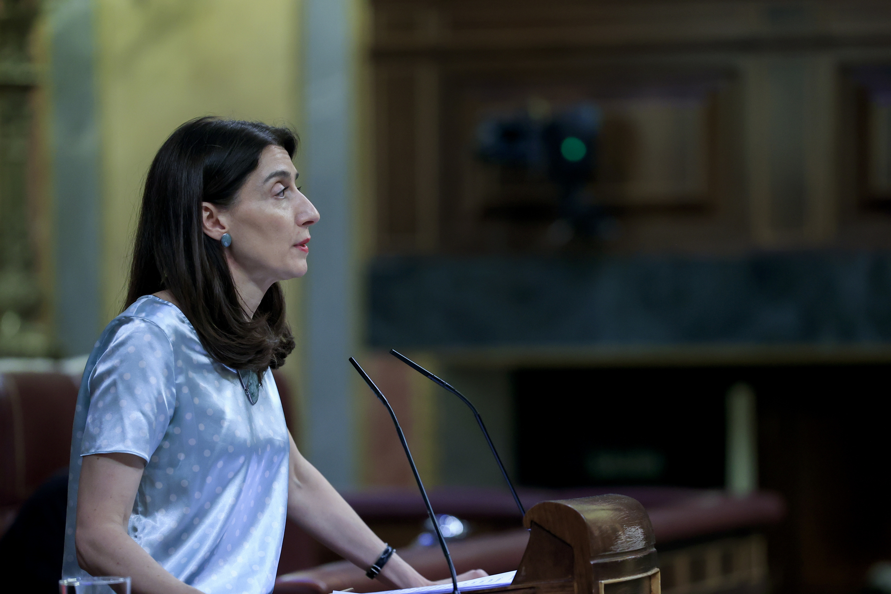 La ministre de la Justice, Pilar Llop, lors de son discours