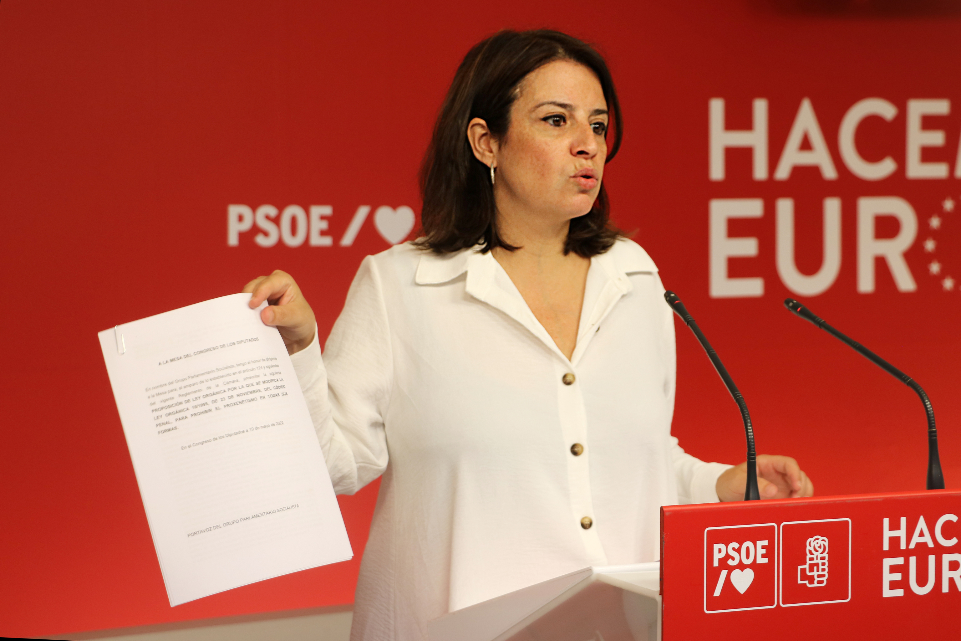 La secrétaire générale adjointe du PSOE, Adriana Lastra.
