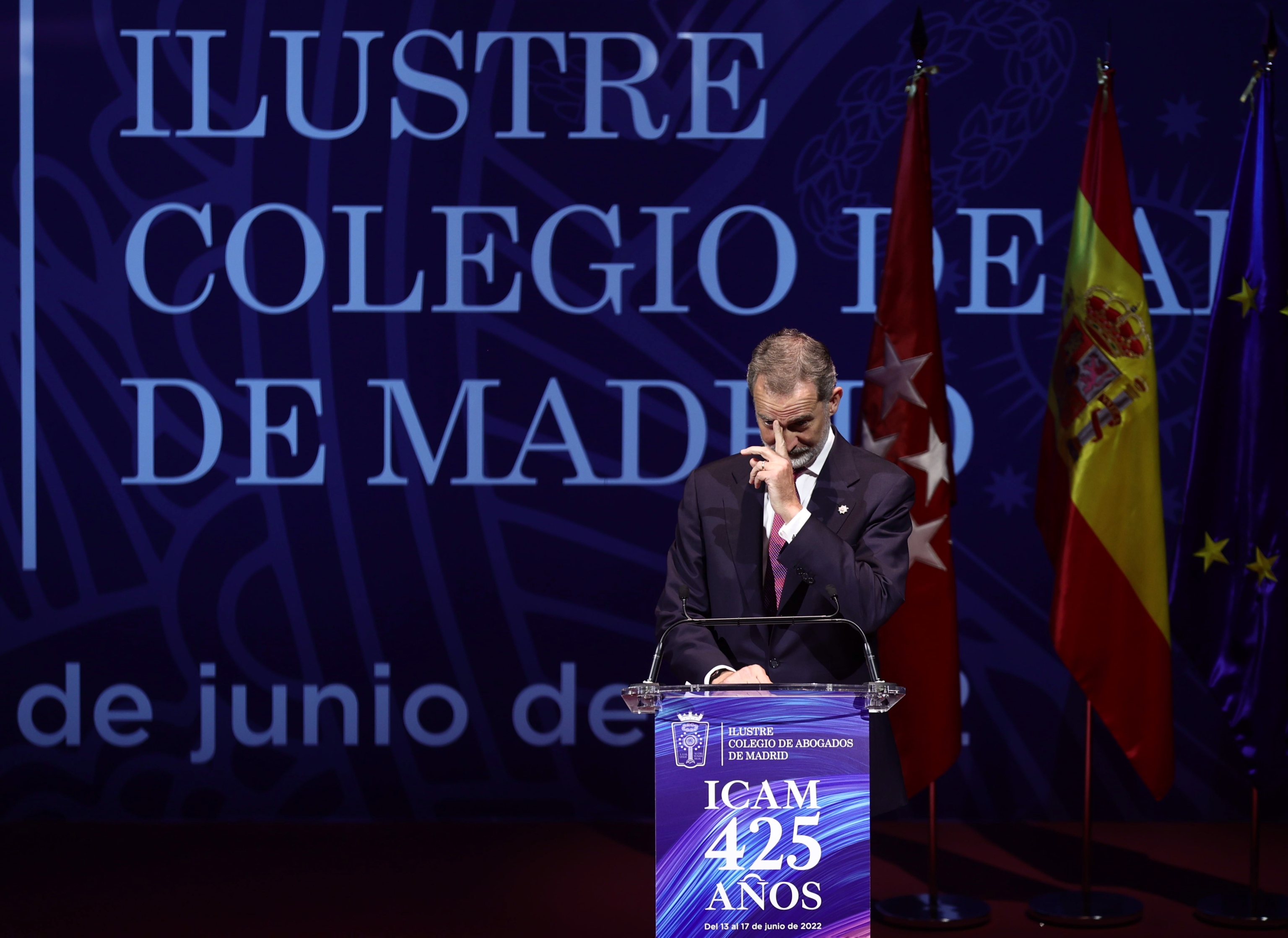 Le roi Felipe VI, dans un acte à Madrid.