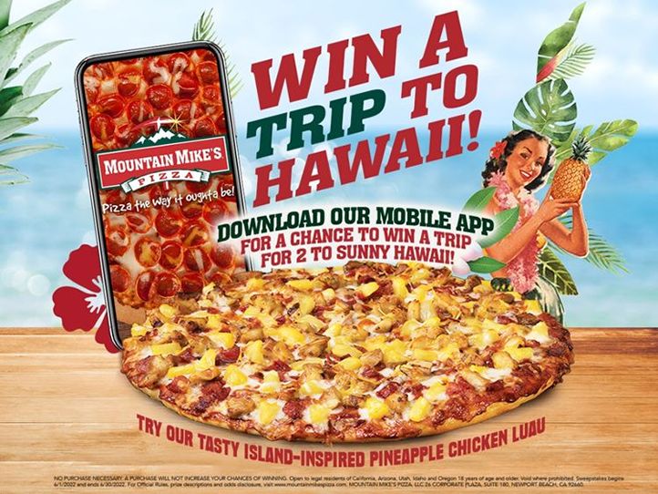 Mountain Mike's Pizza lance l'été avec une chance de gagner des vacances tropicales à Hawaï ! Mountain Mike's Pizza lance l'été avec une chance de gagner des vacances tropicales à Hawaï !
