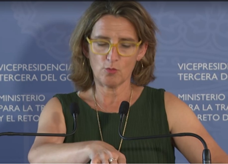 Teresa Ribera, lors d'une conférence de presse après la rencontre
